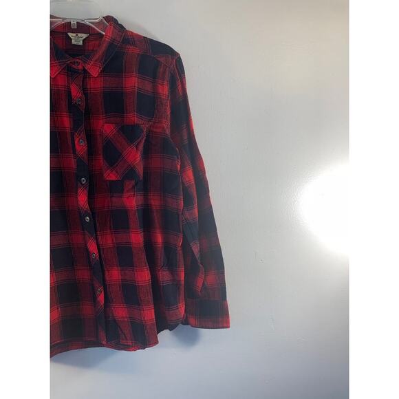 WOOLRICH Women’s Red Buffalo Plaid Casual Button Down Flannel Shirt /Size: Large - Picture 5 of 6